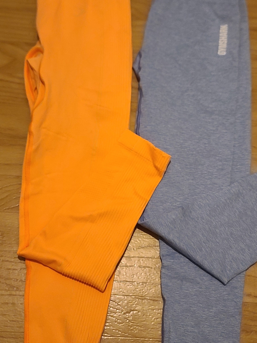 Gymshark Kids Colorblock Leggings in Orange & Light Blue Bundle